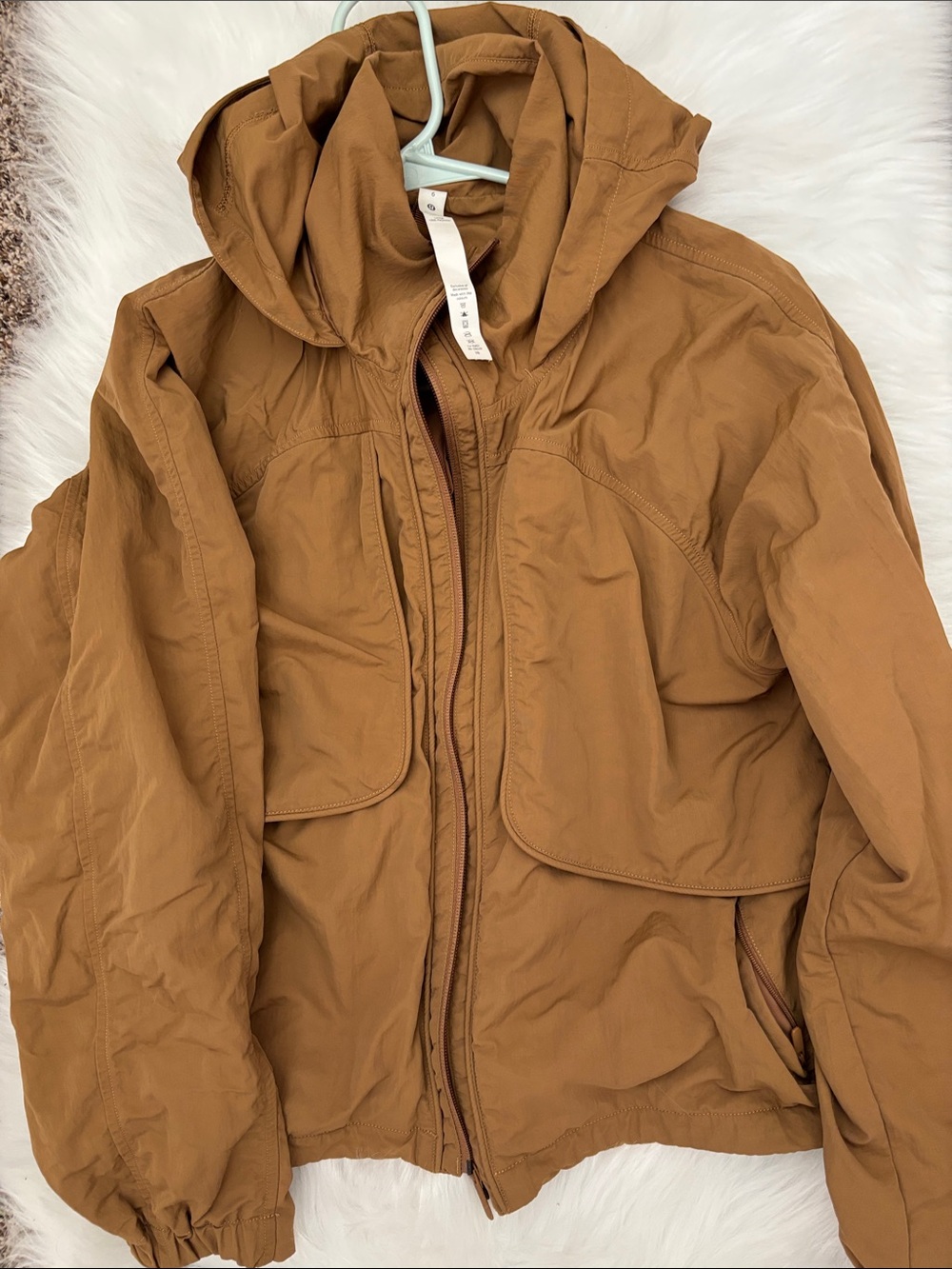 lululemon athletica Hooded Utility Jacket in Camel Brown